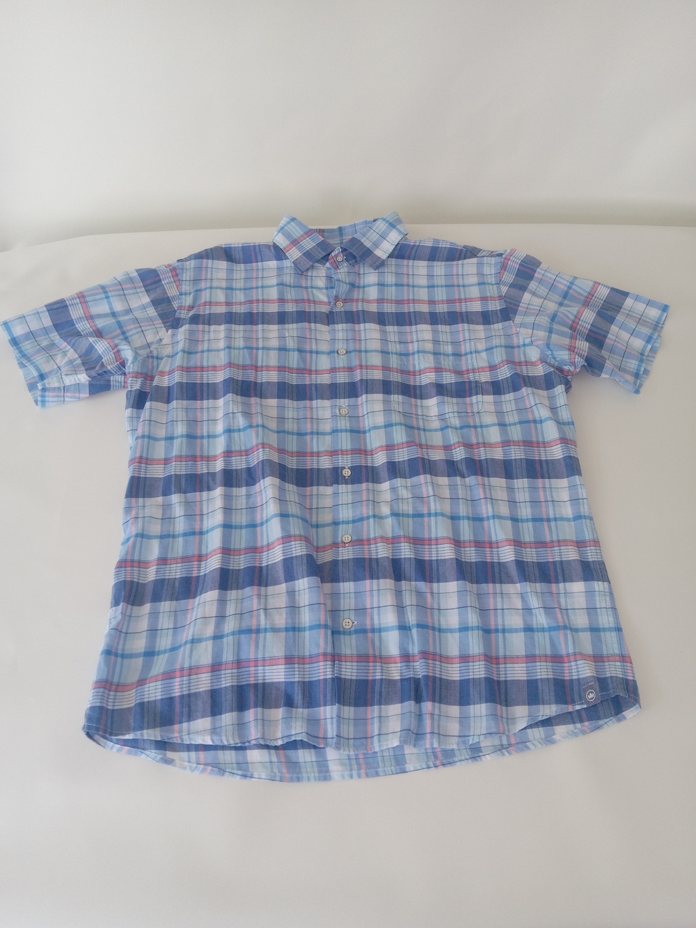 Peter Millar Multi Color Plaid Short-Sleeve Shirt 100% Cotton Sz Med